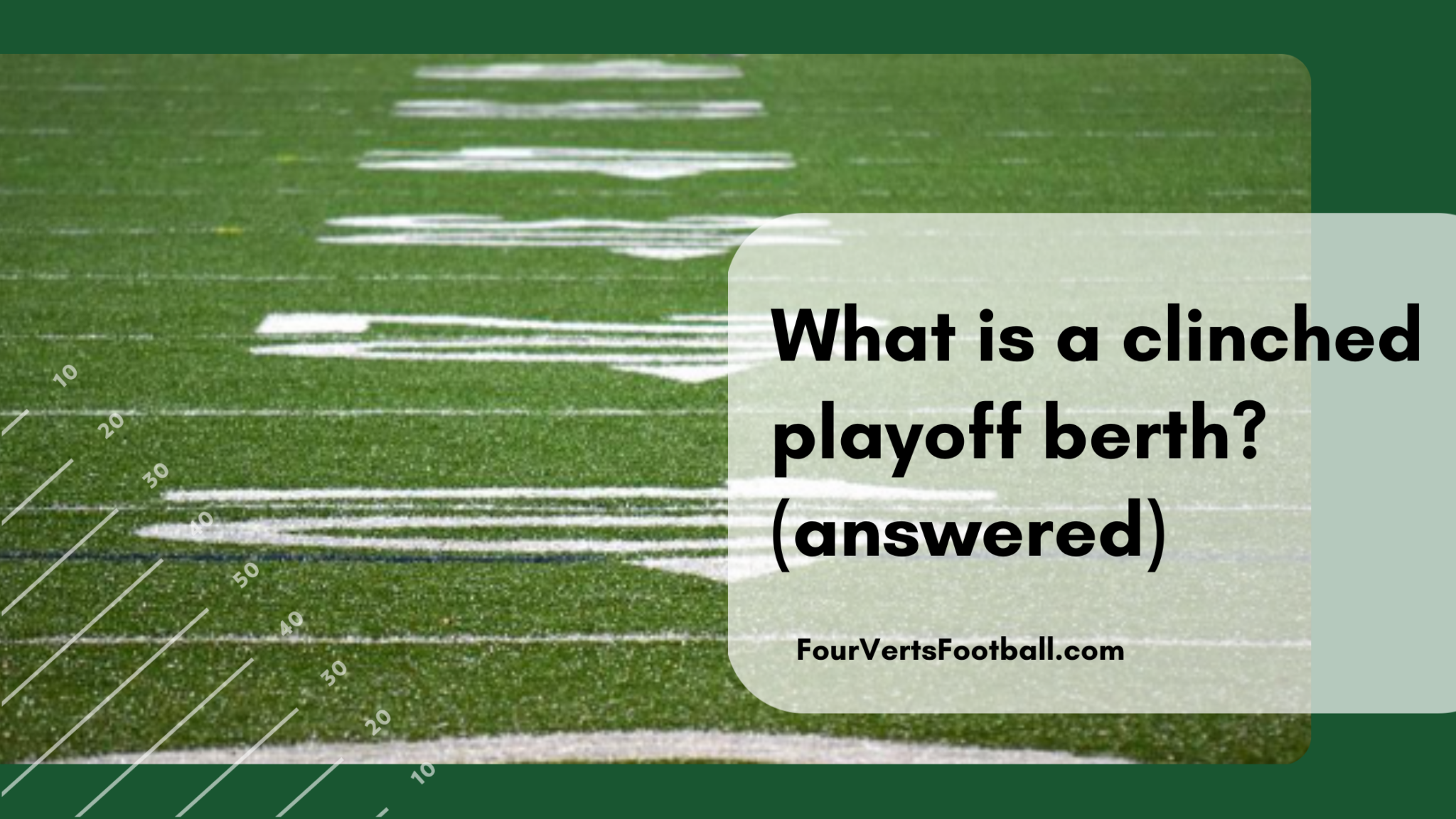 What is a clinched playoff berth? Four Verts Football