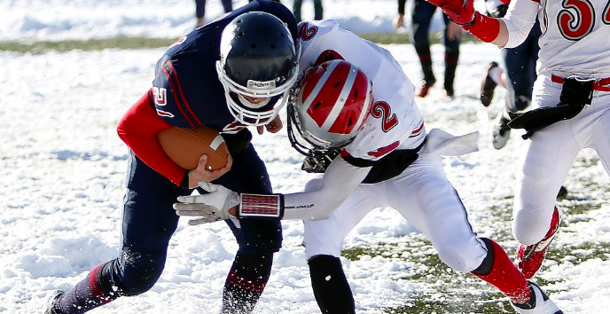 Football game played in snow