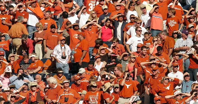 home fans at a texas football game